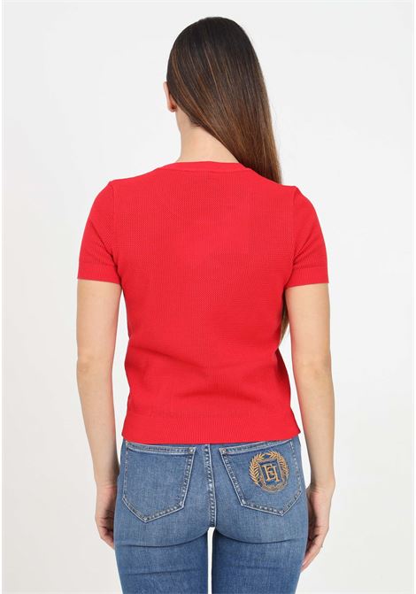 T-shirt a manica corta rossa da donna con logo ELISABETTA FRANCHI | MK81Q46E2CG5